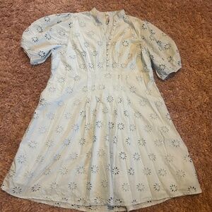 New W/Out Tags Torrid Belle Isle Cotton Eyelet Puffed Sleeve Dress / 12